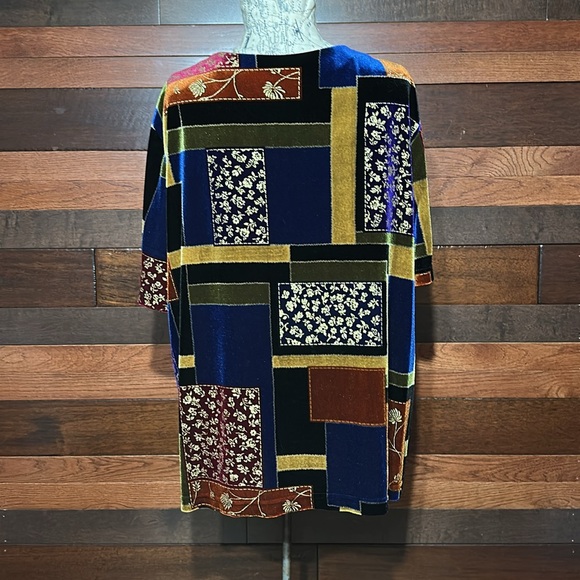 Vintage Blair Multicolor Patchwork Velor Blouse - Picture 8 of 10